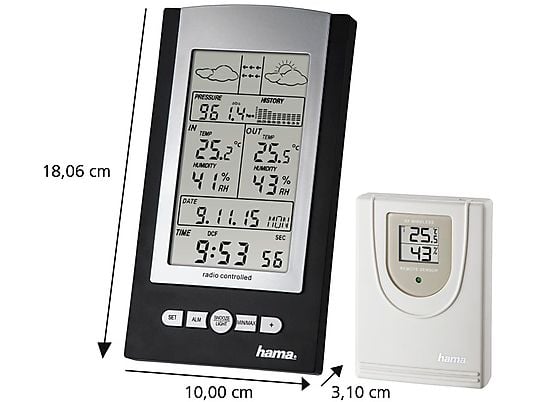 HAMA EWS-800 - Wetterstation (Schwarz/Silber)