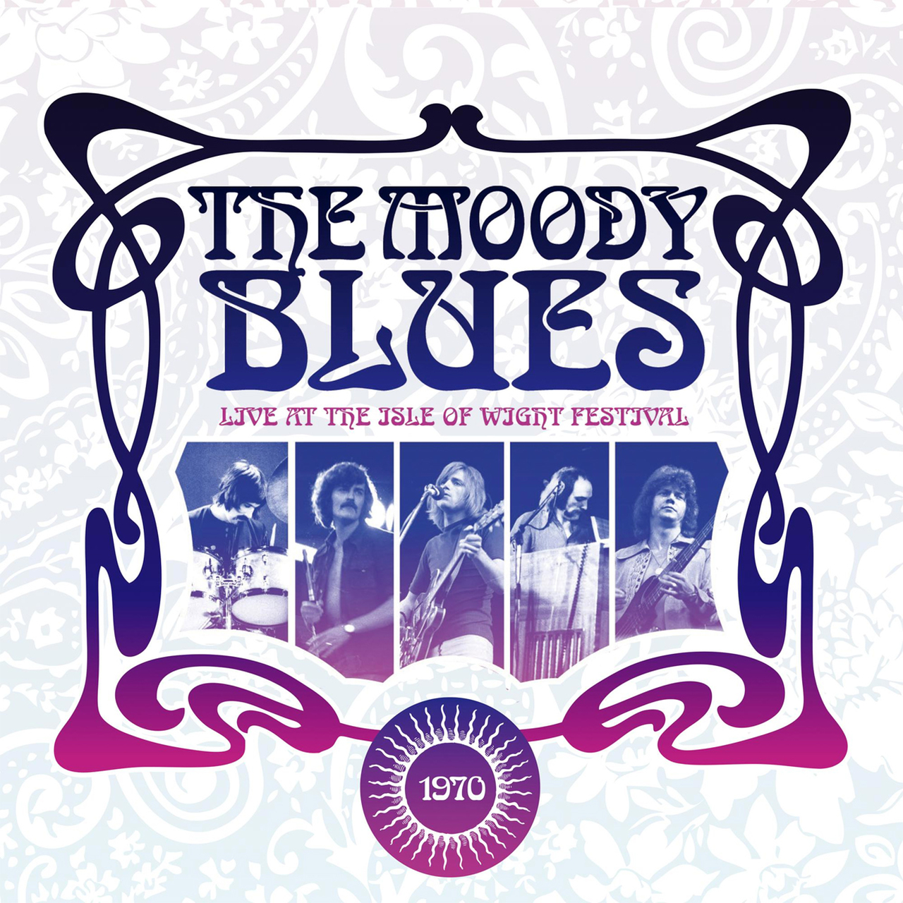 The Moody Blues album borító a zenekar tagjaival.