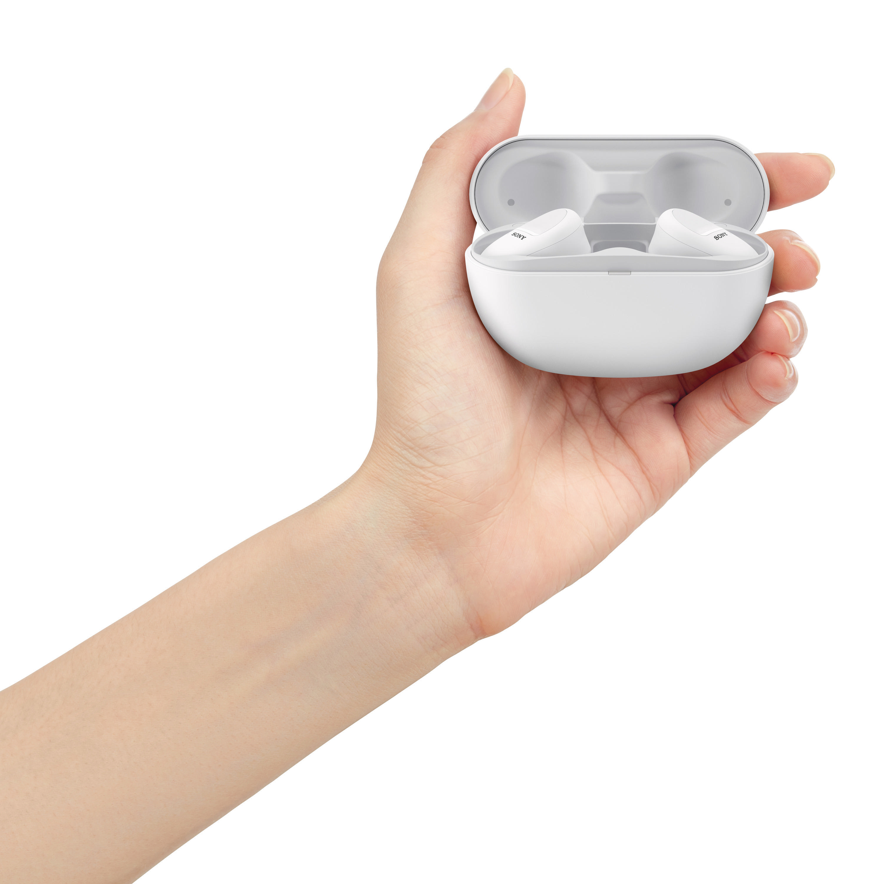 SONY WF-SP800N, Earbuds, Ladeetui, In-ear Kopfhörer Bluetooth Weiß