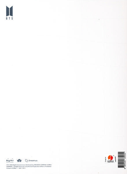 Weißes Papier mit BTS-Logo und Text, mit einem schwarzen Logo links oben.