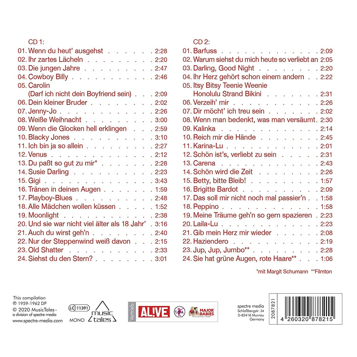 Ein Compilation-CD-Cover mit Songtiteln und Credits.