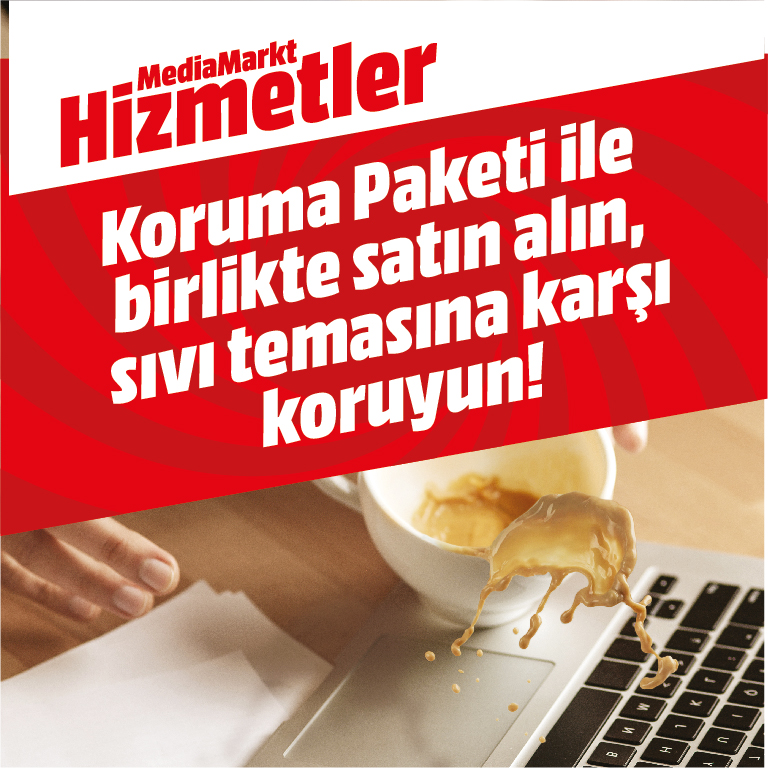 Kırmızı zemin üzerinde metin: koruma paketi, sıvı temasıyla satın alın, kendinizi koruyun!