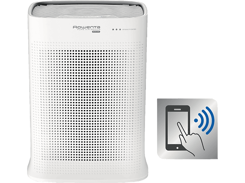 ROWENTA PU3080 Pure Air Genius Luftreiniger WeiB Schwarz 65 Watt RaumgroBe 120 m Vorfilter 2in1 Filter Aktivkohlefilter Partikelfilter