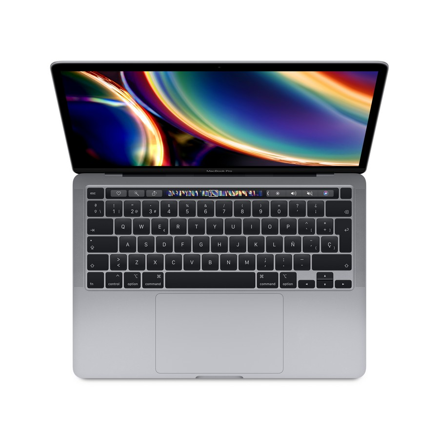 Un ordenador portátil MacBook Pro con la pantalla abierta.