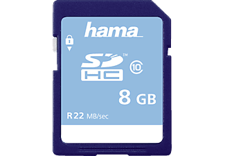 HAMA Class 10, SDHC Speicherkarte, 8 GB, 22 MB/s