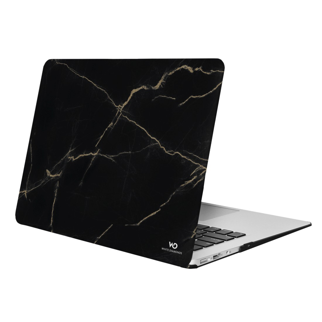 WHITE DIAMONDS Marble Notebooktasche Backcover für Apple, Schwarz