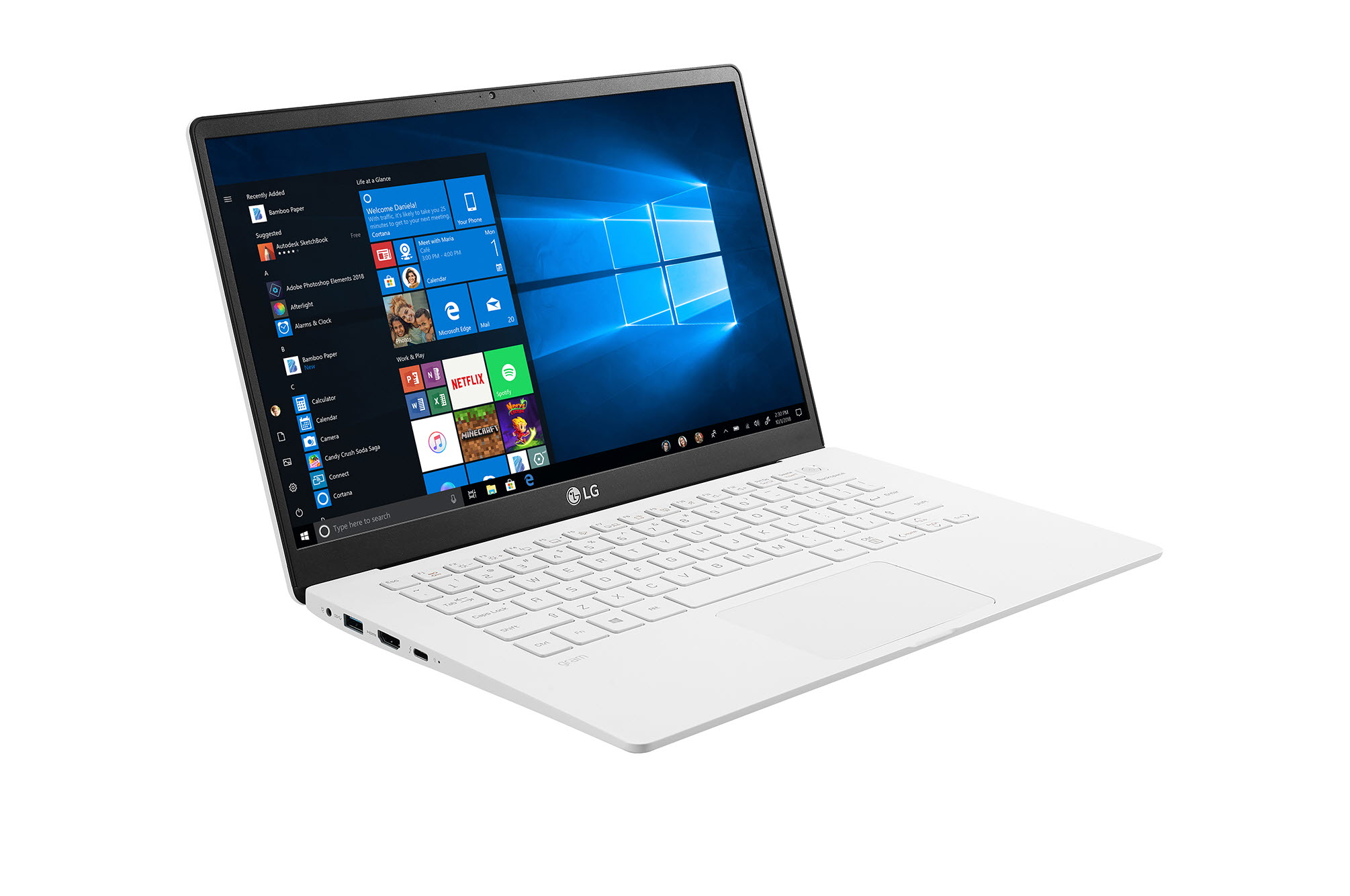 Portátil - LG Gram 14Z90N-V-AR53B, 14" FHD, Intel® Core™ i5-1035G7, 8 GB, 256 GB SSD, Windows 10 Home, Blanco