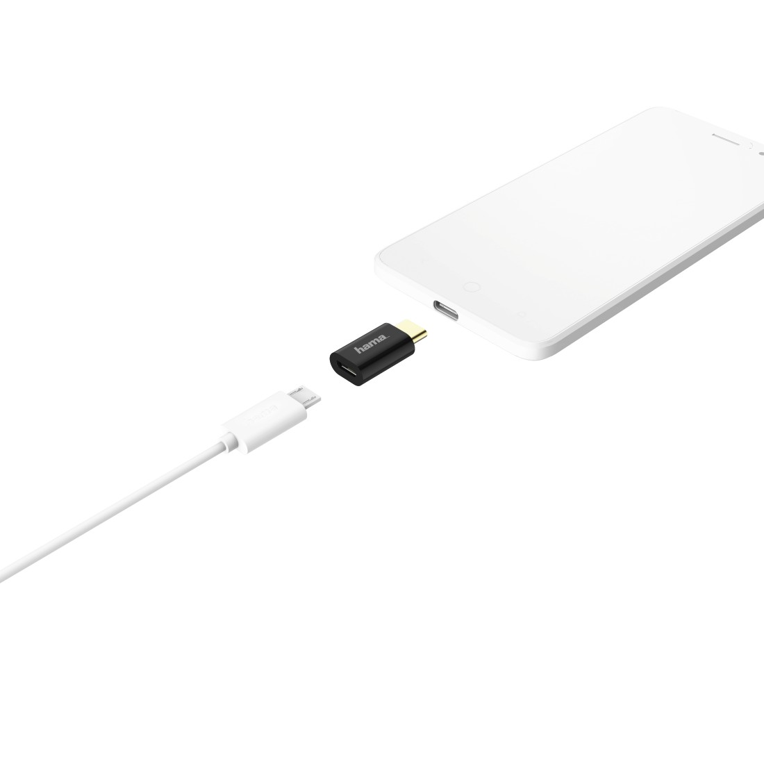 HAMA Micro-USB auf USB Typ-C, Adapter, Schwarz