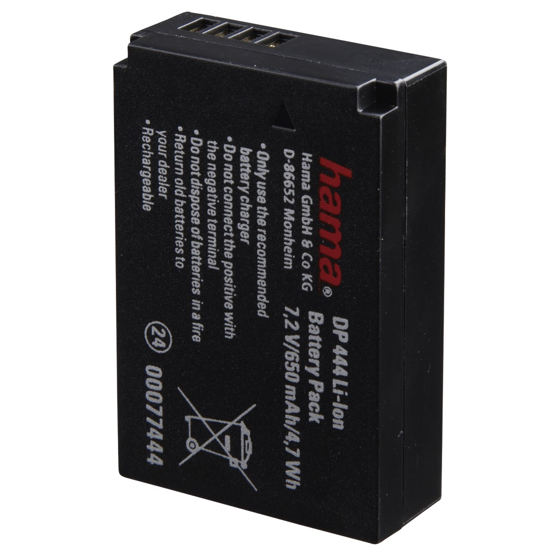 HAMA "DP 444" für Canon LP-E12 Li-Ion Akku, 7.2 Volt, 650 mAh
