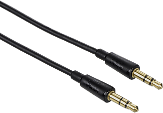 HAMA Audio-Kabel, 3.5-mm-Klinken-Stecker auf Stecker, Stereo, 0.5 m, Schwarz