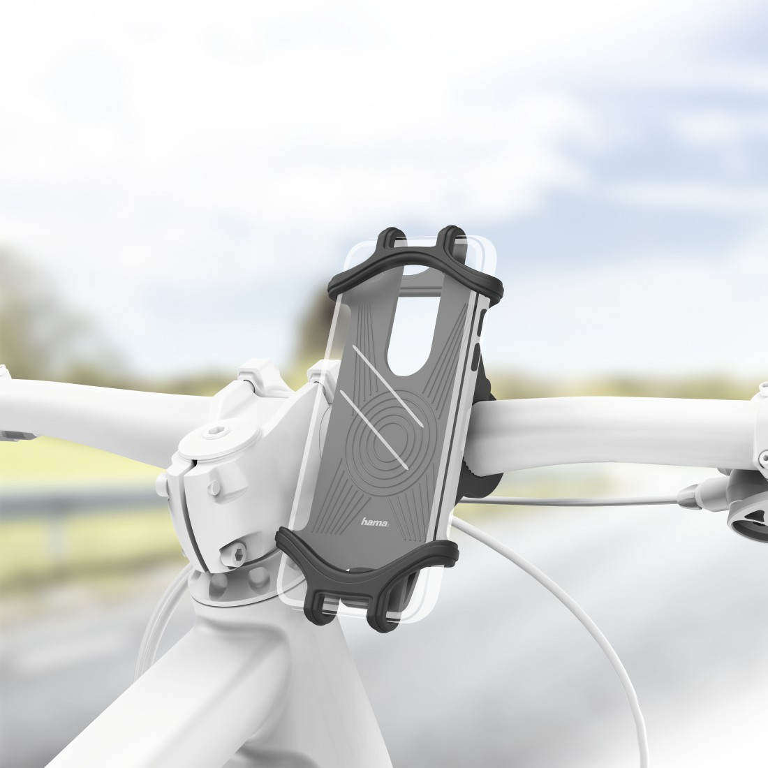 HAMA Uni Smartphone Fahrrad-Handyhalterung, Schwarz