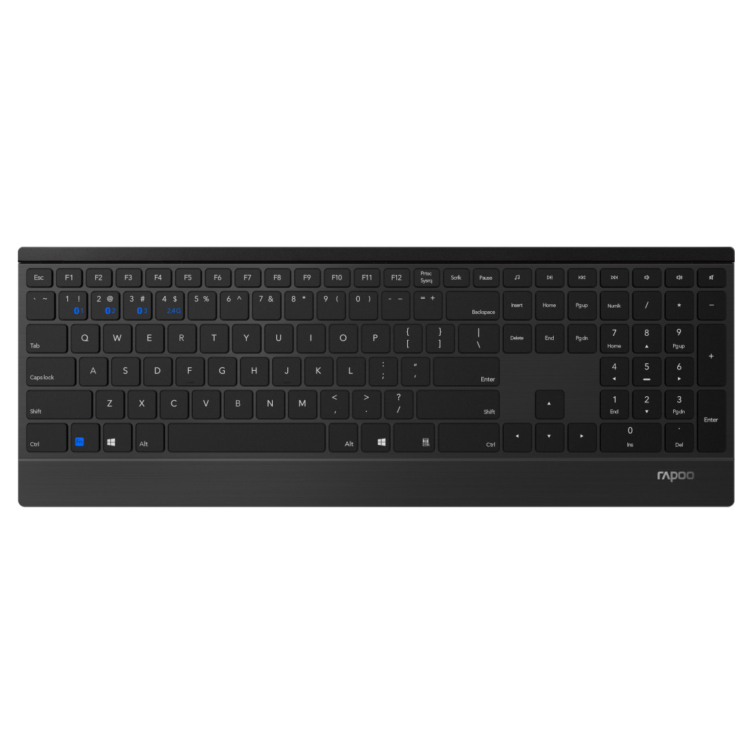 Tastatur, kabellos, Scissor, Sonstiges, RAPOO Schwarz E9500M,