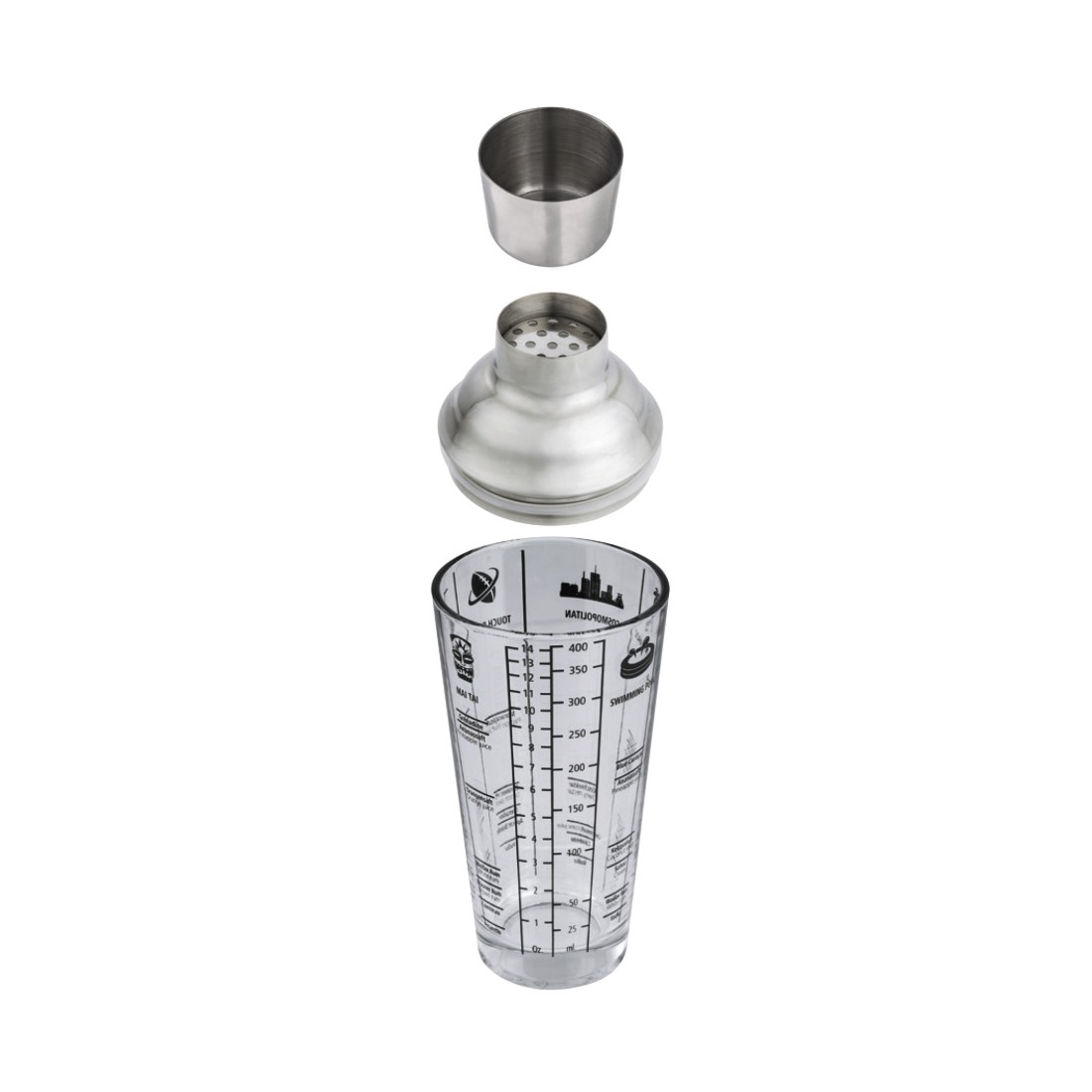 XAVAX Edelstahl Cocktail Shaker Transparent