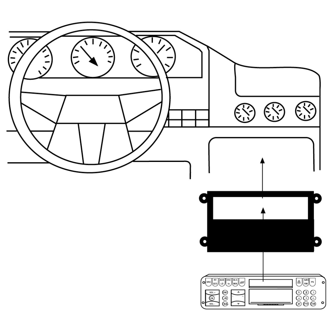 1-DIN Radioblende HAMA VW/Seat/Skoda