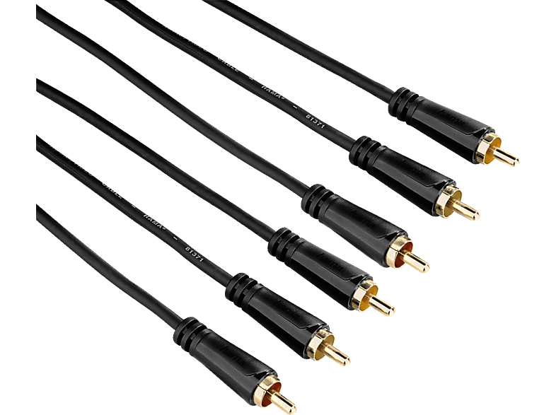 HAMA 3 Cinch-Stecker auf 3 Cinch-Stecker, AV-Kabel, 1,5 m