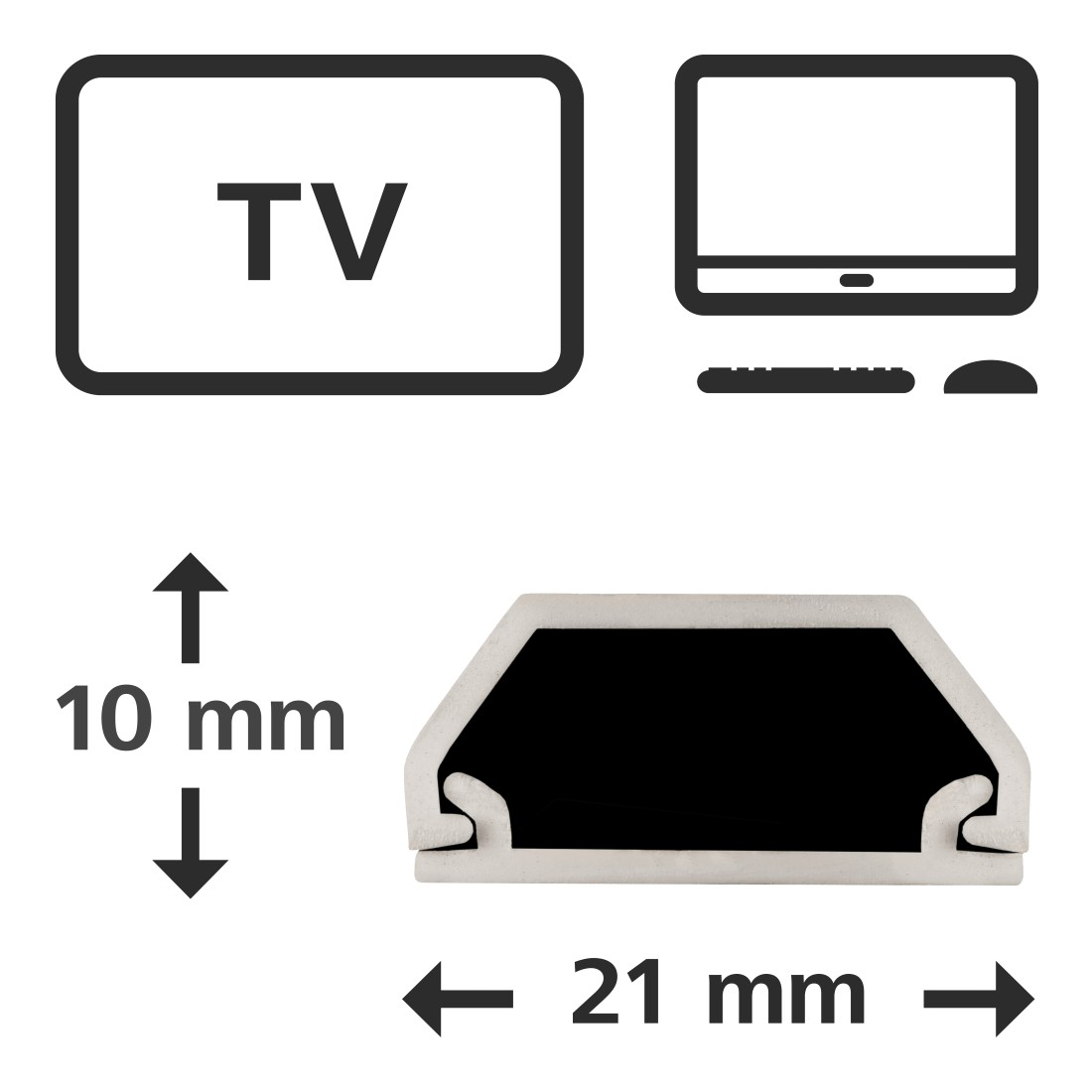 HAMA 3x PVC Kabelkanal