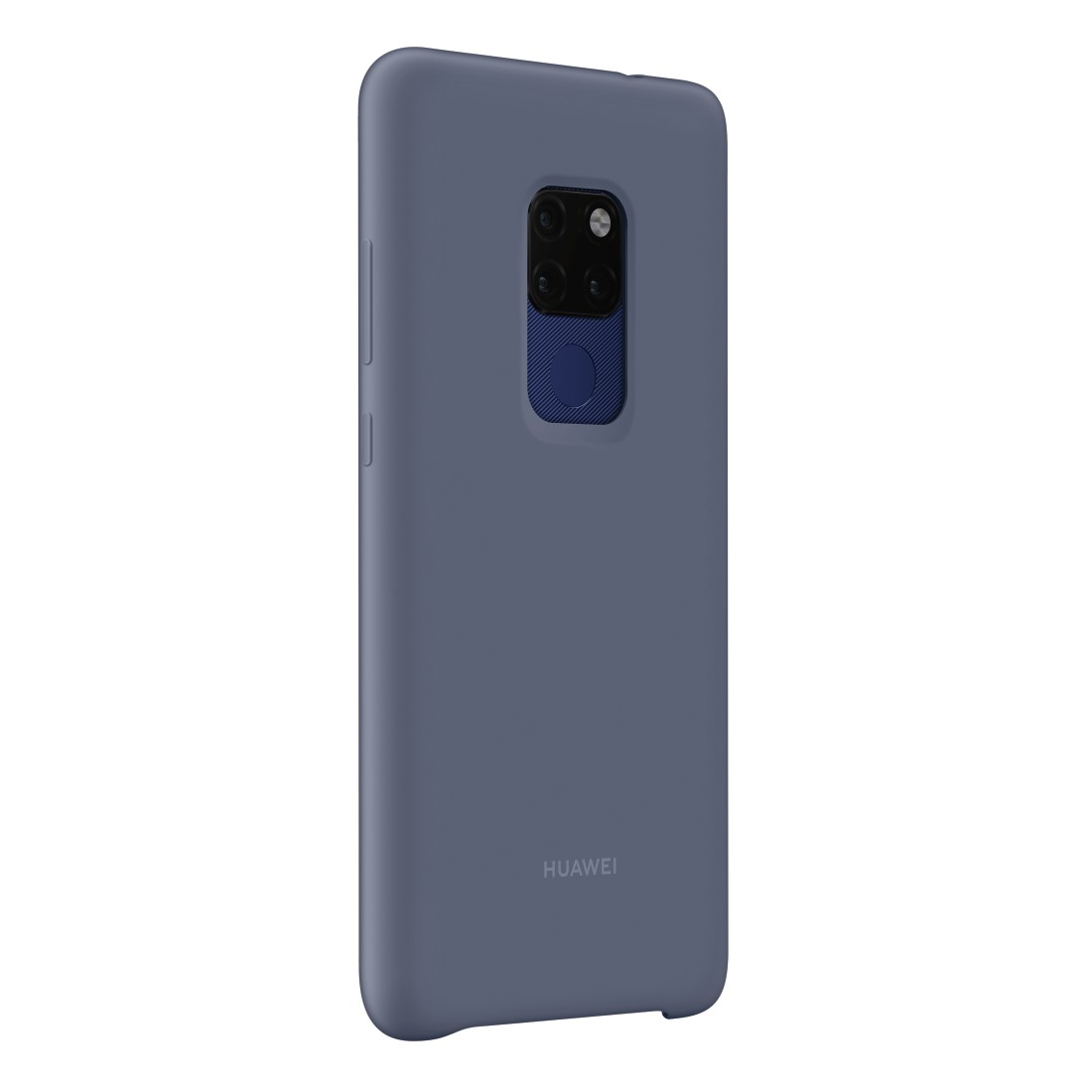 Eine blaue Smartphone-Hülle, die das Kameramodul und das HUAWEI-Logo zeigt.