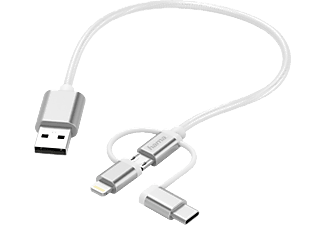 HAMA 3in1 USB-Type-C, Lightning, Micro-USB-Kabel, 0,2 m, Weiß