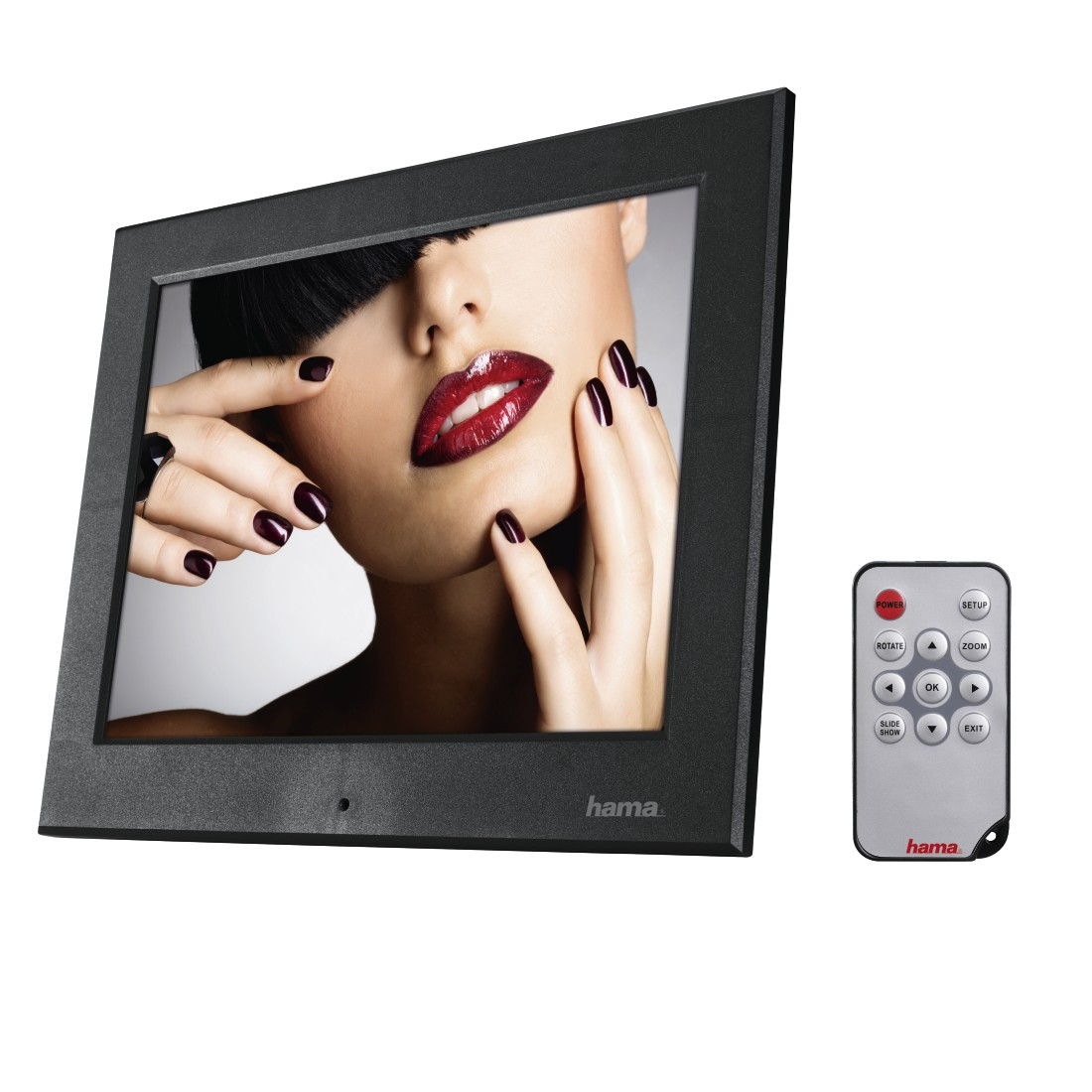 HAMA 8SLB Digitaler Bilderrahmen, 20,32 cm, 1.024 x 768 Pixel, Schwarz-Matt