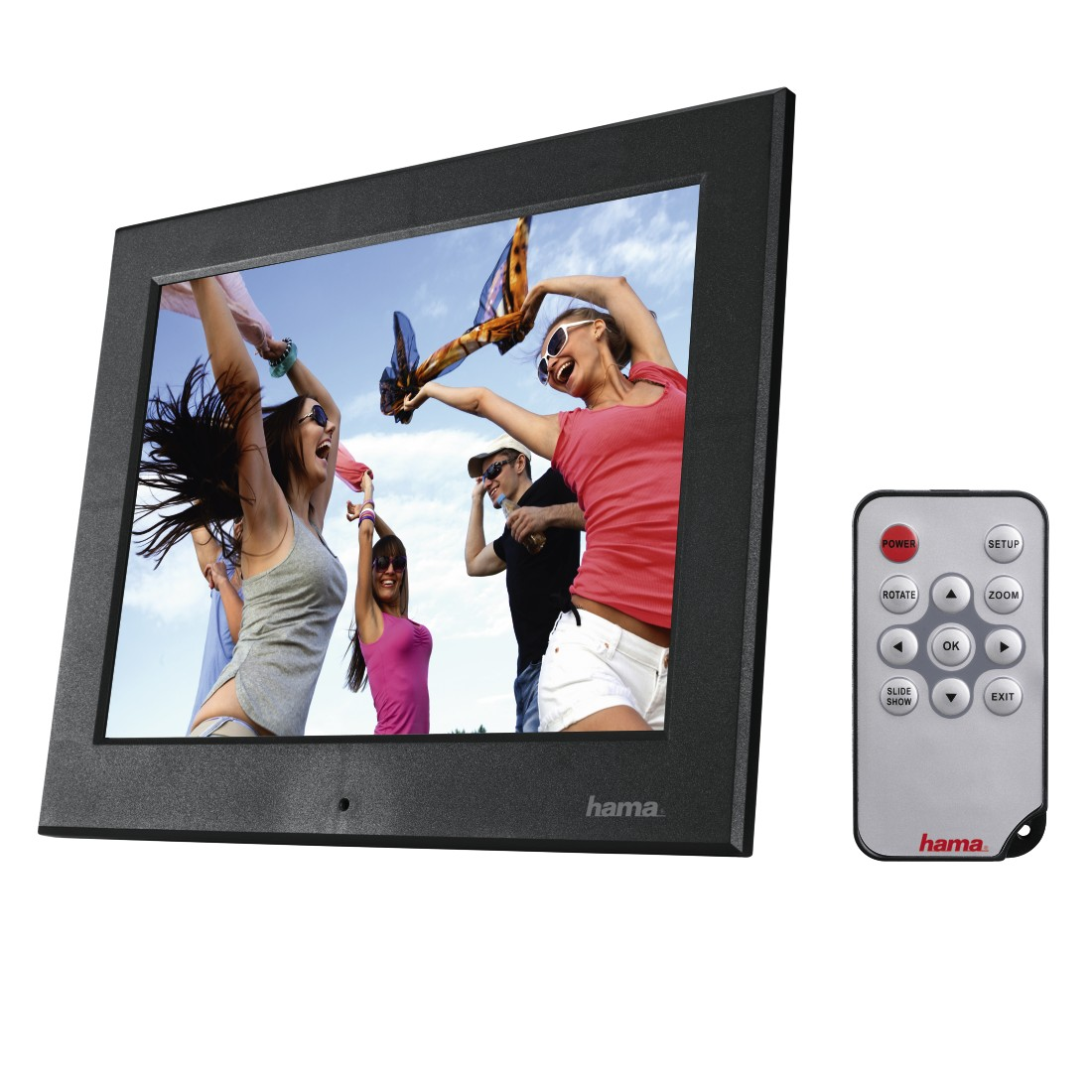 HAMA 8SLB Digitaler Bilderrahmen, 20,32 cm, 1.024 x 768 Pixel, Schwarz-Matt