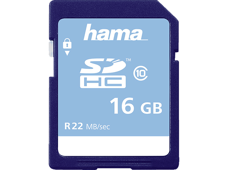 HAMA Class 10, SDHC Speicherkarte, 16 GB, 22 MB/s