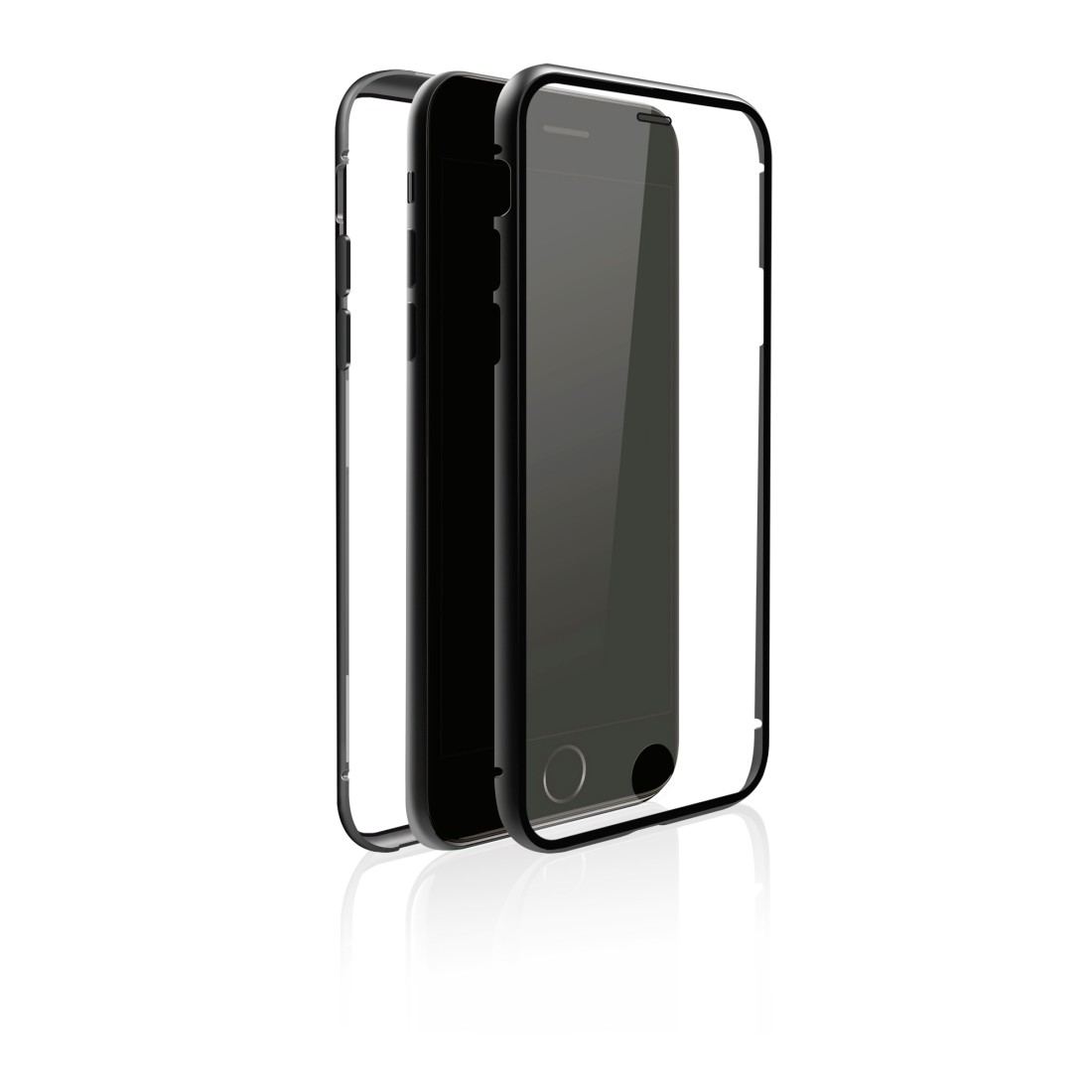 BLACK ROCK Apple, Glass, iPhone 360° iPhone Cover, Full Schwarz/Transparent 8, 7