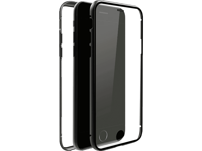 iPhone Cover, ROCK Glass, 7, iPhone 8, Apple, BLACK Full 360° Schwarz/Transparent