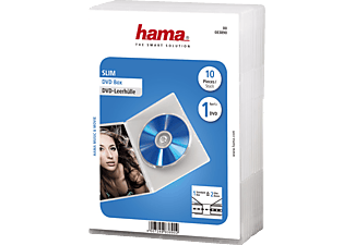 HAMA 83890 DVD-Leerhülle Slim, 10er-Pack, Transparent