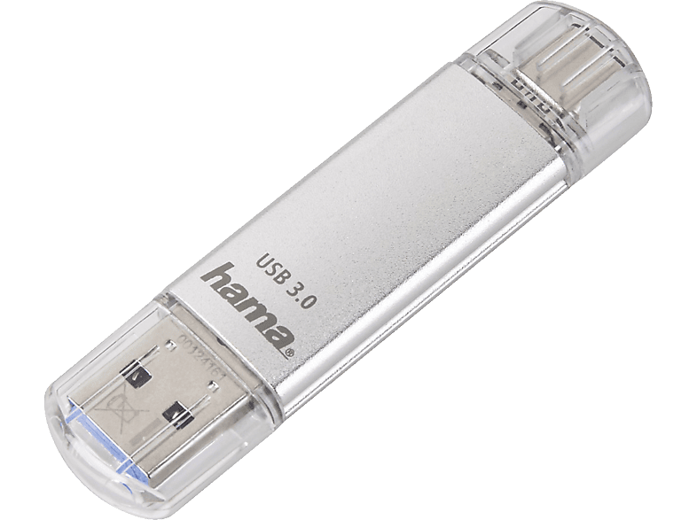 HAMA C-Laeta USB-Stick, 128 GB, 40 MB/s, Silber