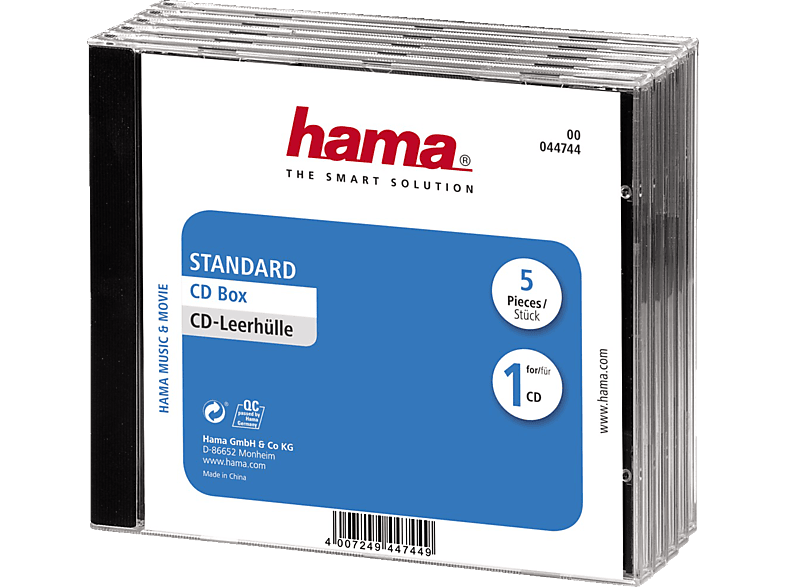 CD-Leerhülle Schwarz/Transparent Standard HAMA