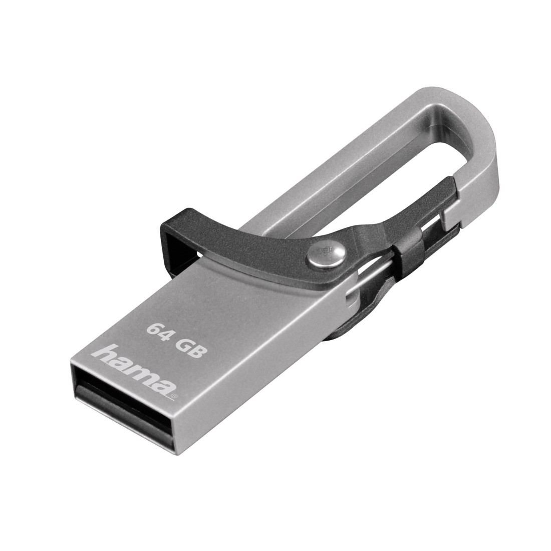 HAMA Hook-Style USB-Stick, 64 GB, 15 MB/s, Grau