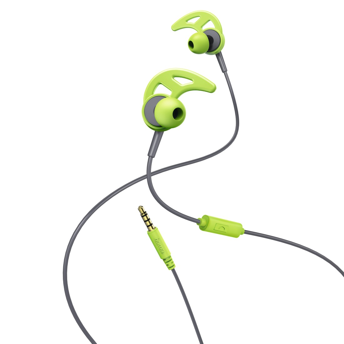 HAMA Action, In-ear Kopfhörer Grau/Grün