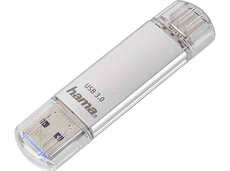 HAMA C-Laeta USB-Stick, 256 GB, 70 MB/s, Silber