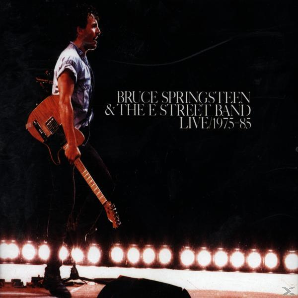 Élő album borító. Bruce Springsteen gitárral a színpadon, a 'Bruce Springsteen & The E Street Band' felirattal.