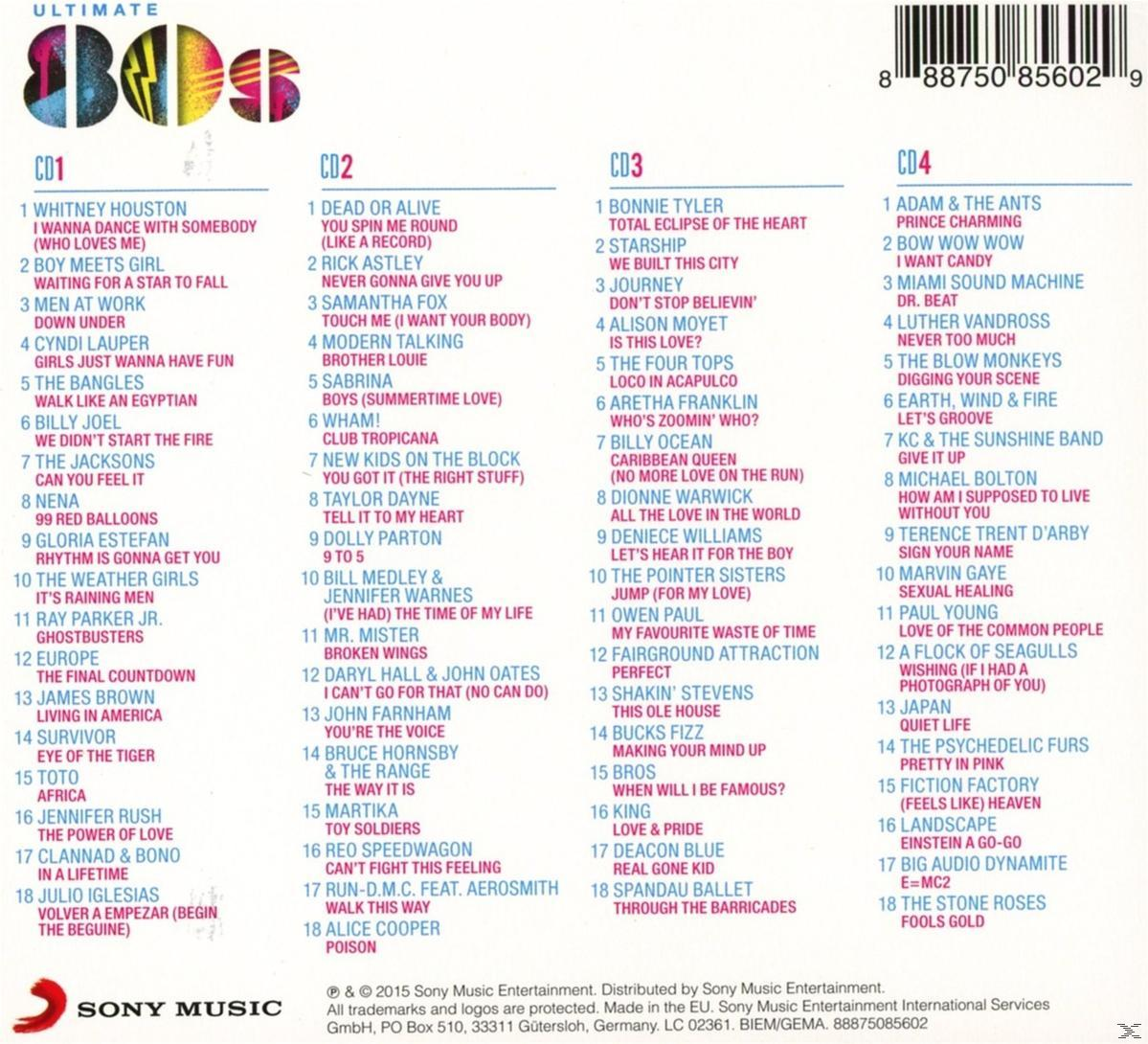 Die Ultimate BCs CD-Sammlung, enthält vier CDs mit einer Liste der Songs auf jeder CD.