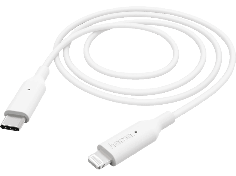 1 HAMA USB auf Datenkabel/Ladekabel, m, Lightning, Typ-C Weiß
