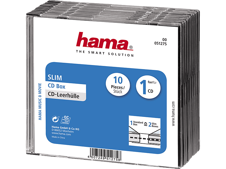 HAMA Slim CD-Leerhüllen Transparent