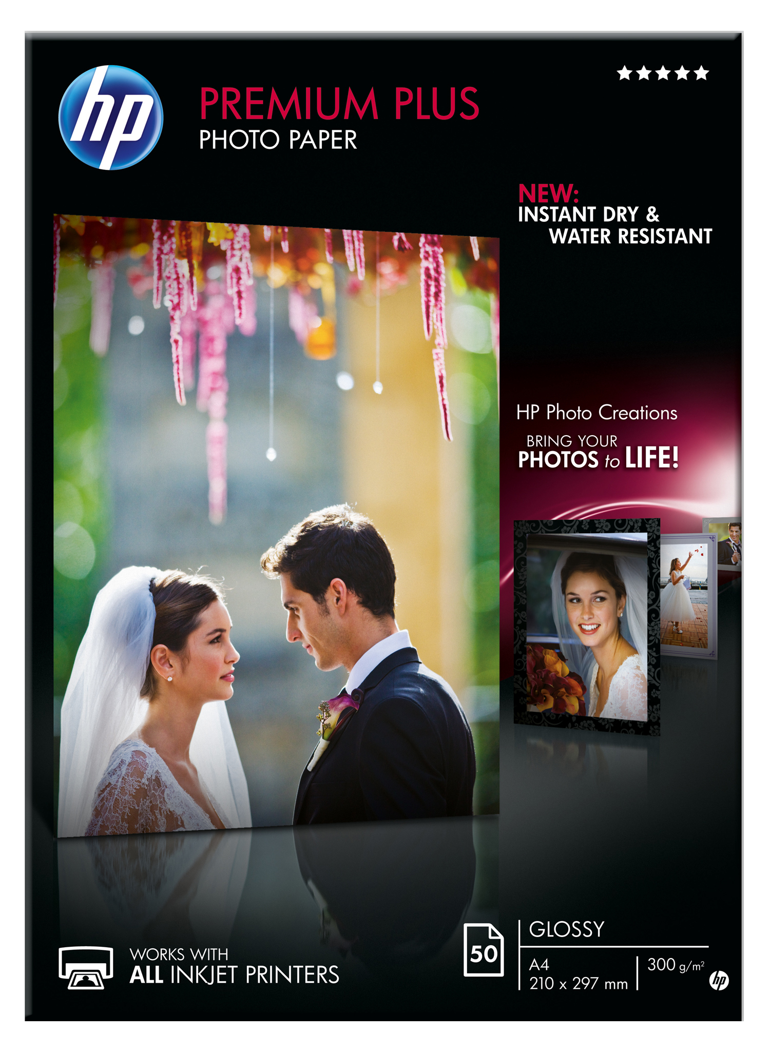 HP CR 674 A Premium Plus Fotopapier glänzend 210 x 297 mm A4 50x Blatt im Format 210 x 297 mm
