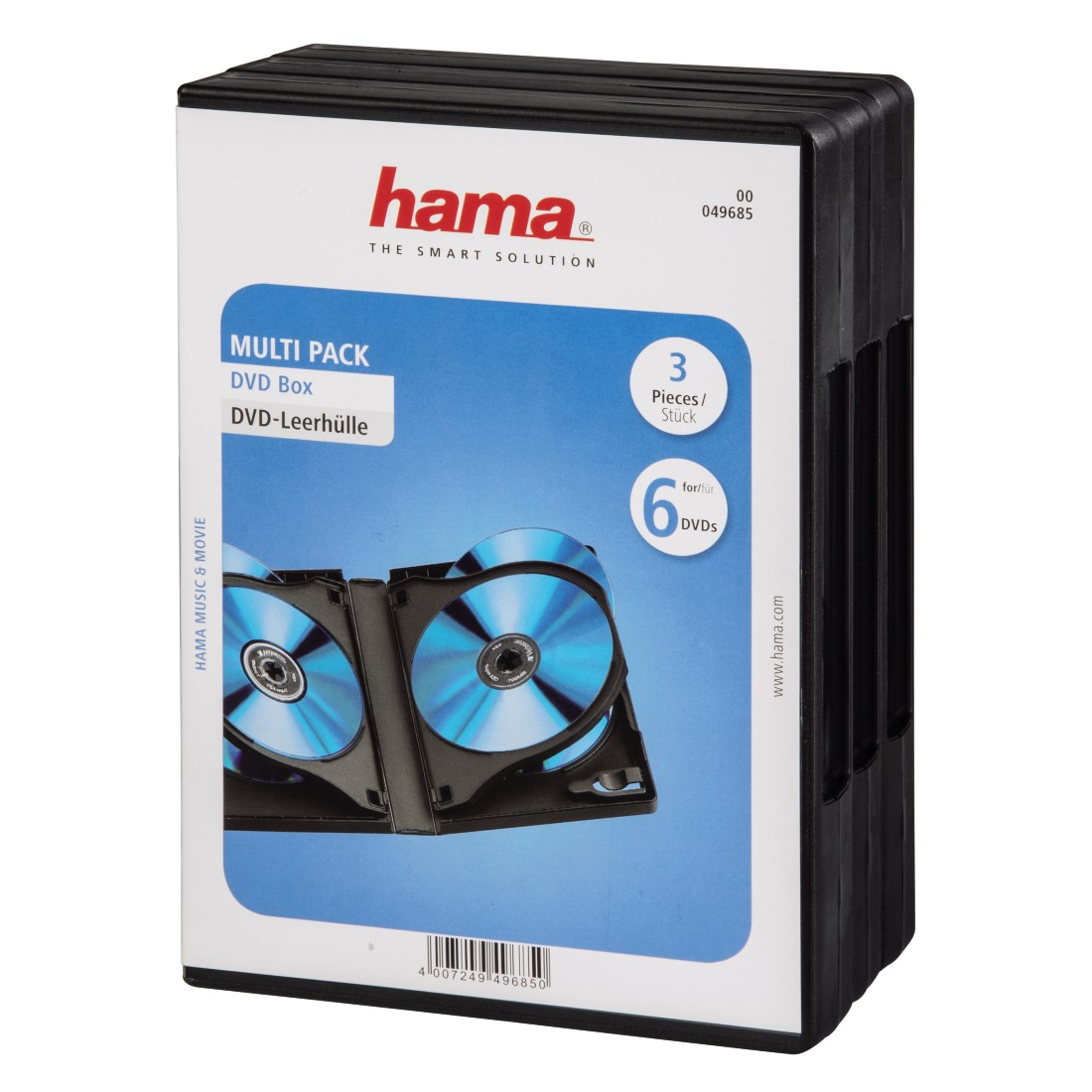 6er-Box DVD-Leerhülle Schwarz HAMA 3-PACK