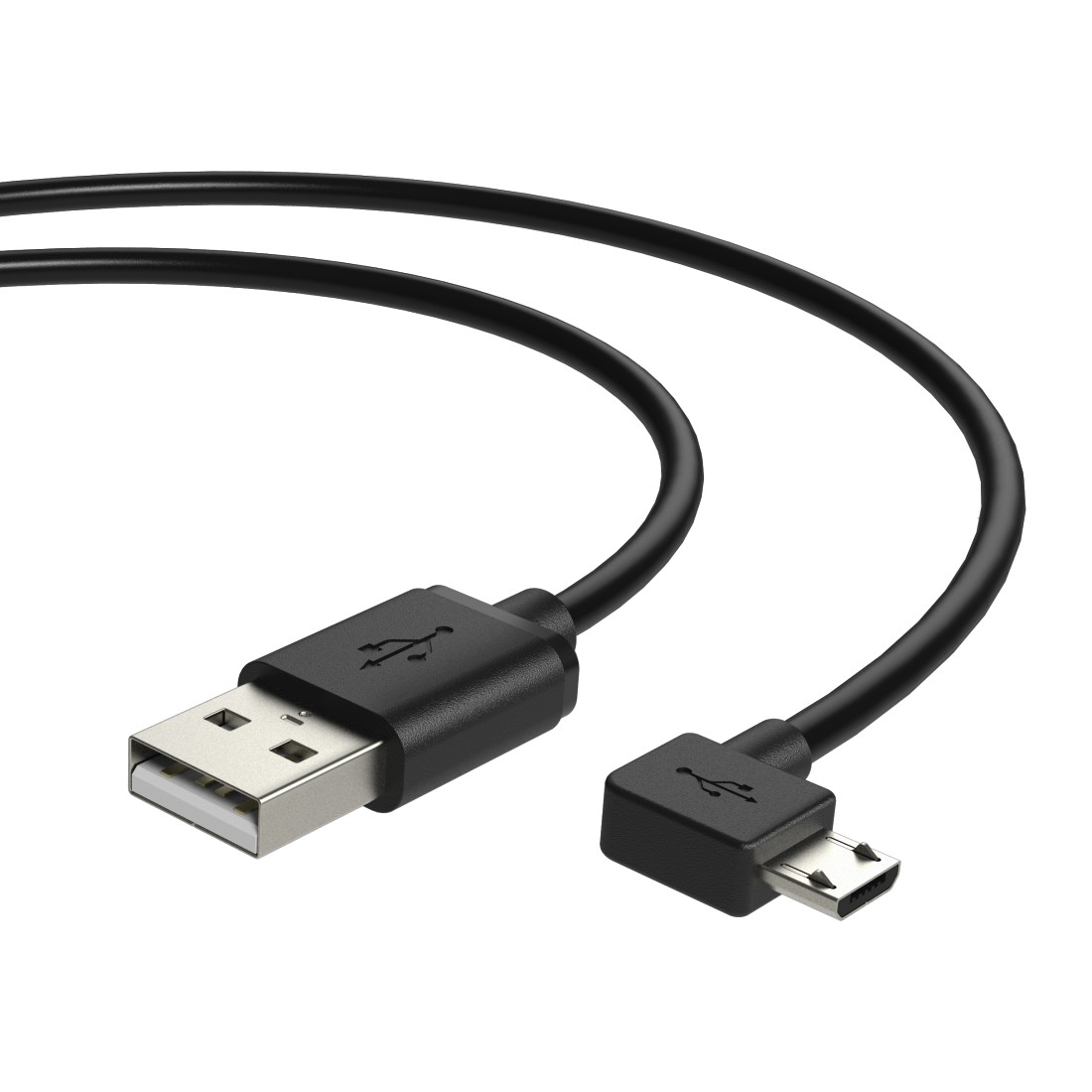 HAMA gewinkeltes Kabel Schwarz Micro-USB