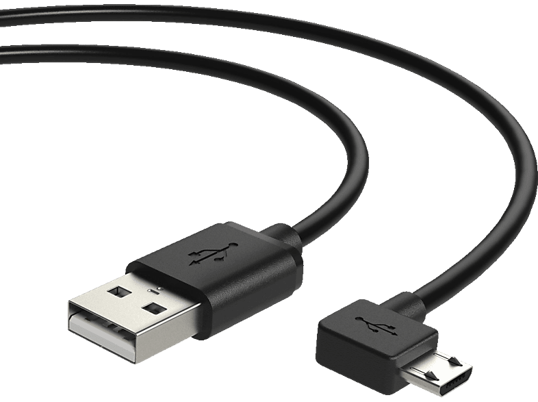 HAMA gewinkeltes Micro-USB Kabel Schwarz