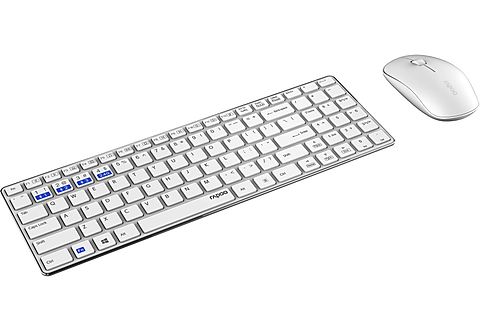 RAPOO 9300M, Tastatur & Maus Set, kabellos, Weiß PC Mäuse | MediaMarkt