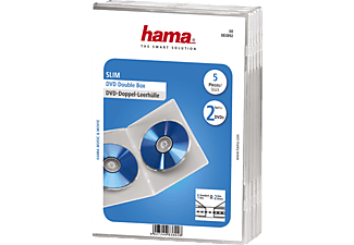 HAMA DVD-Doppel-Leerhülle Slim, 5er-Pack, Transparent
