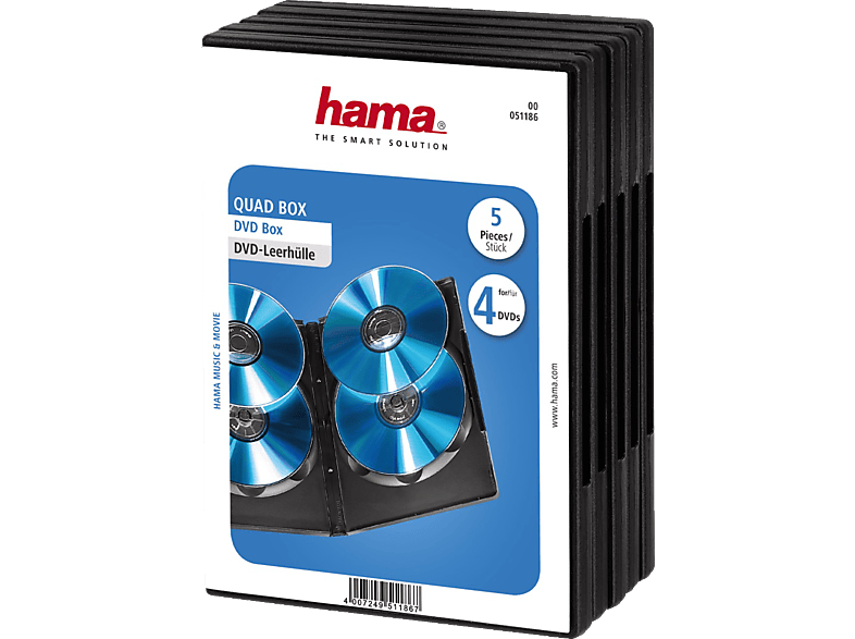 HAMA Quad Box DVD-Leerhülle Schwarz