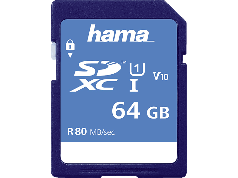 HAMA Class 10 UHS-I, SDXC Speicherkarte, 64 GB, 80 Mbit/s