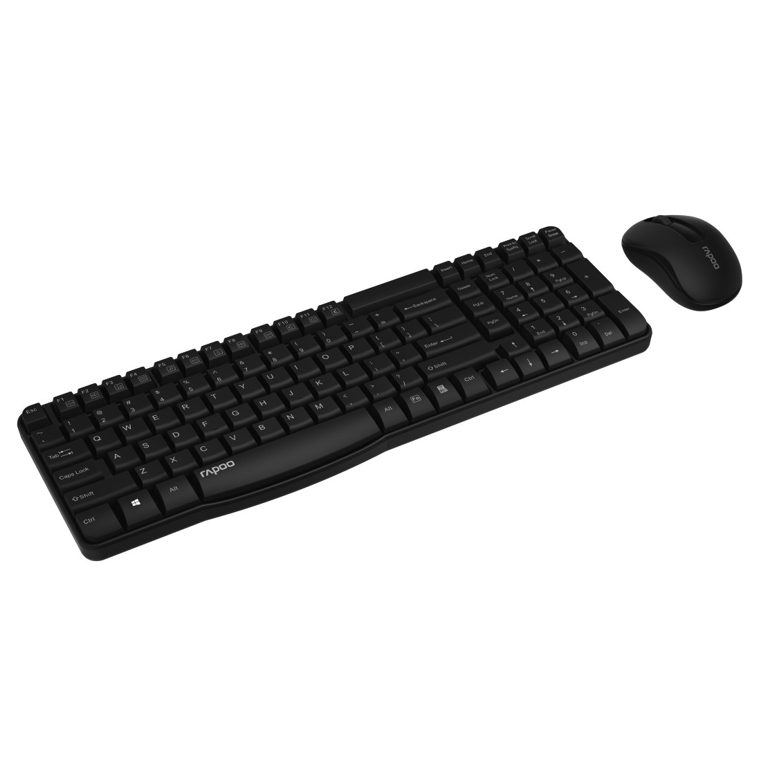 Schwarze Tastatur und Maus. Weißer Hintergrund.