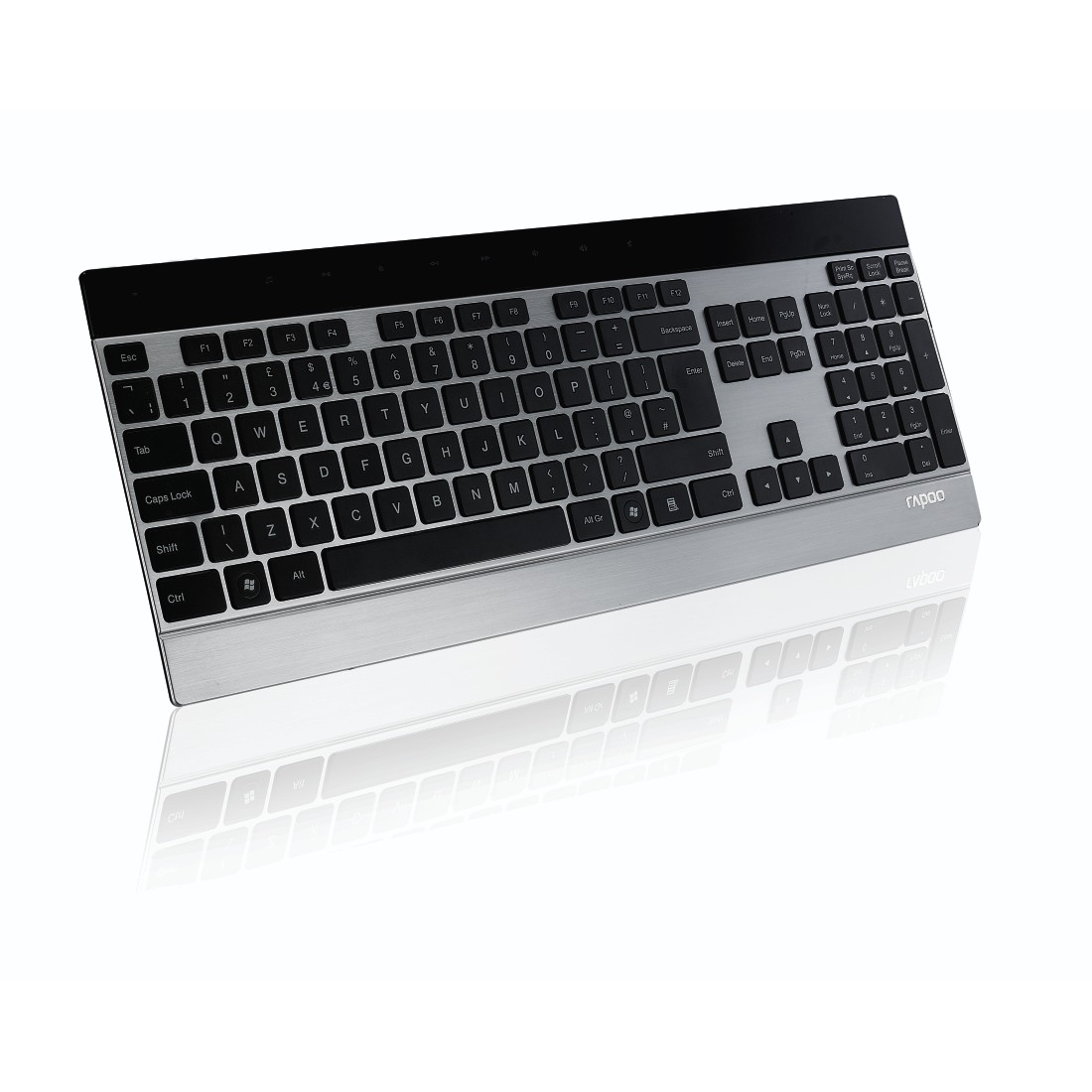 Tastatur, Silber E9270P, Scissor, kabellos, RAPOO Sonstiges,
