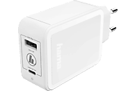 HAMA USB-C, Power Delivery (PD)/Qualcomm® + USB-A, 42W Ladegerät Universal, Weiß