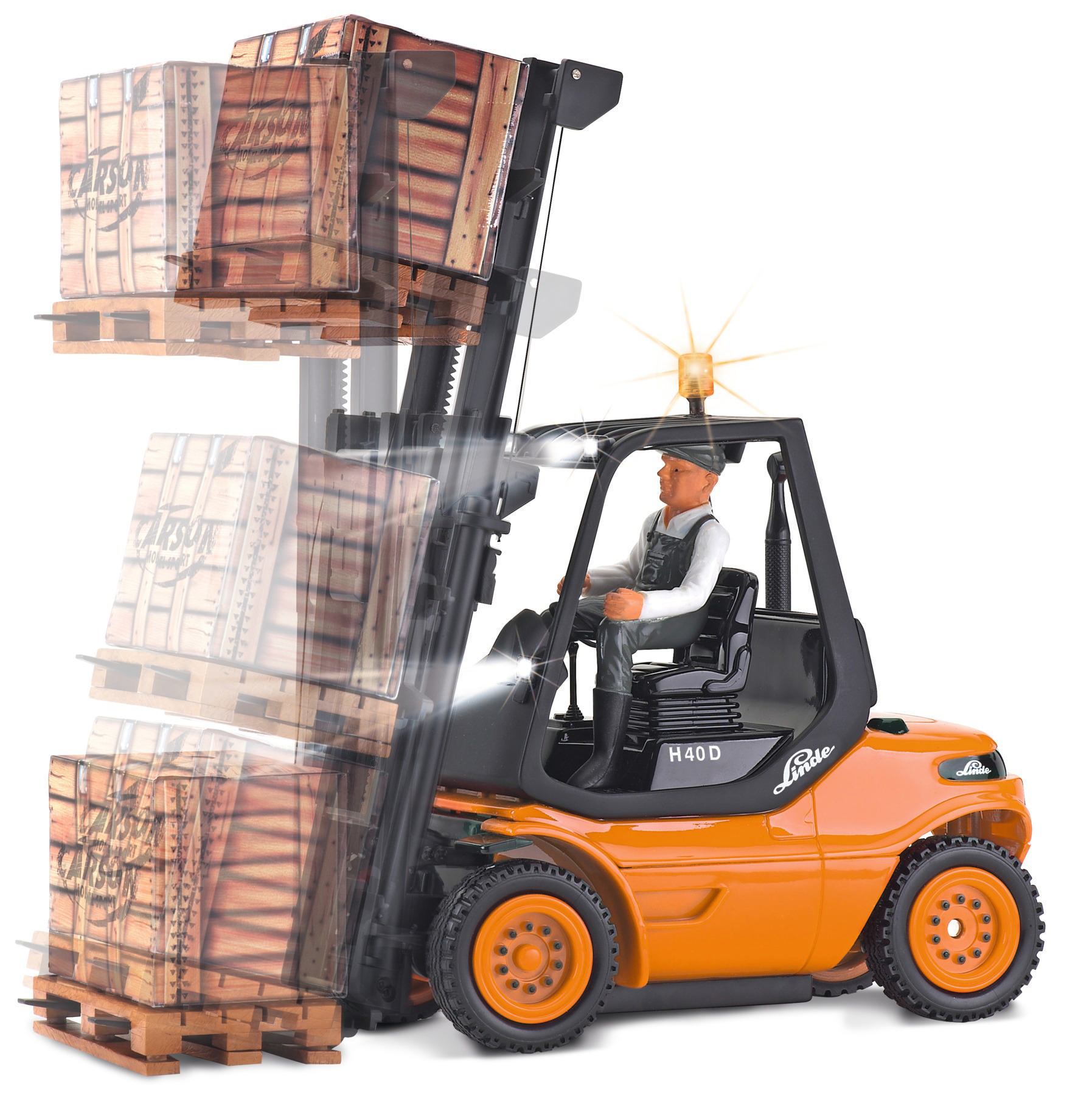 CARSON 1:14 Gabelstap.Linde 2.4G 100%RTR Spielzeugmodellfahrzeug, Orange