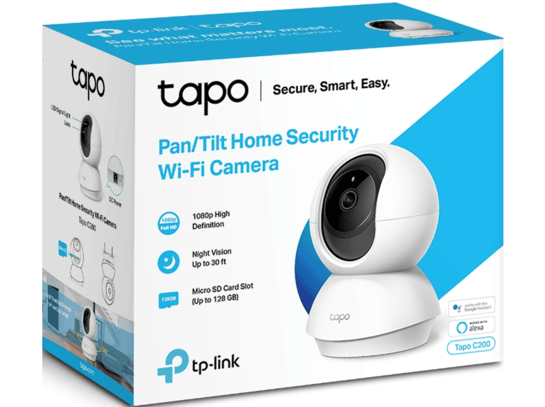 Tapo Caméra Surveillance WiFi intérieure 1080P C200, détection de